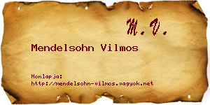 Mendelsohn Vilmos névjegykártya
